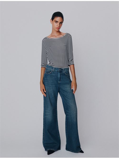 These cool jeans will make a difference, thanks to their wide leg for a streamlined silhouette. High waist and a leather rear label. MARELLA SPORT | 2613181014200001
